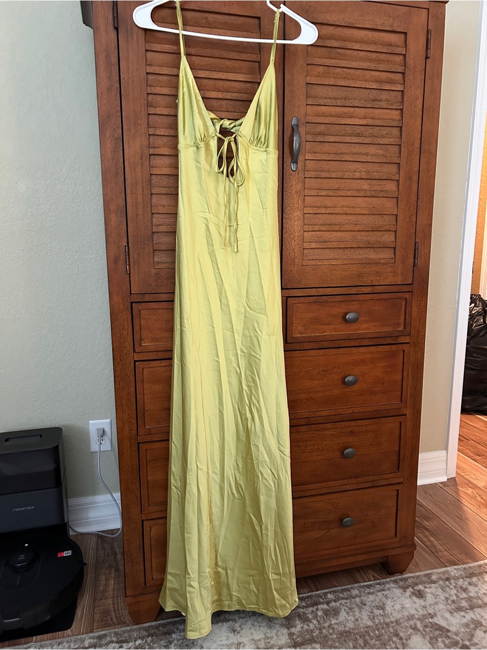 Peppermayo Green Satin Dress